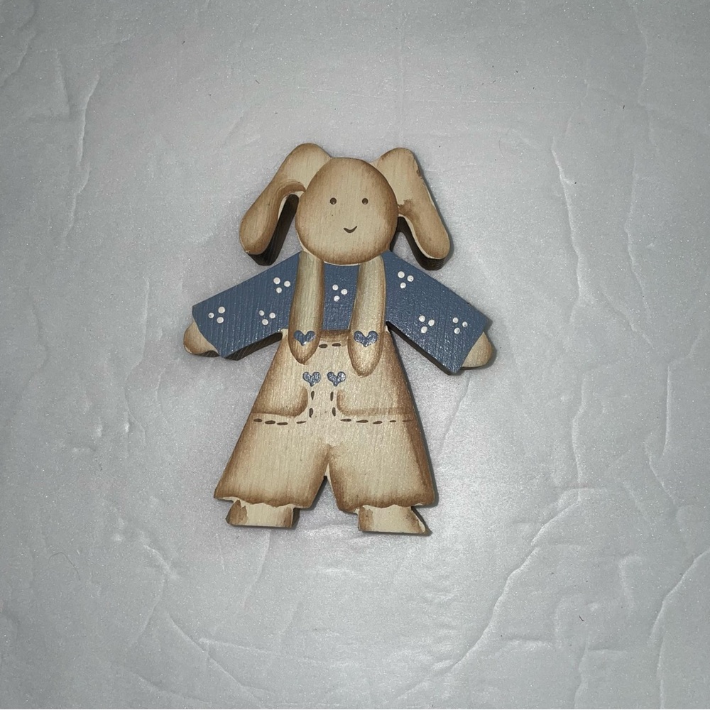 Wooden Brown Bunny Figurine